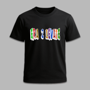 Black Tee with Color Pop Embroidery