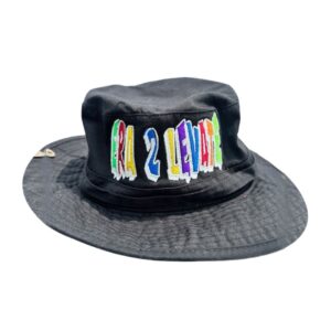 Black Embroidery Bucket hats