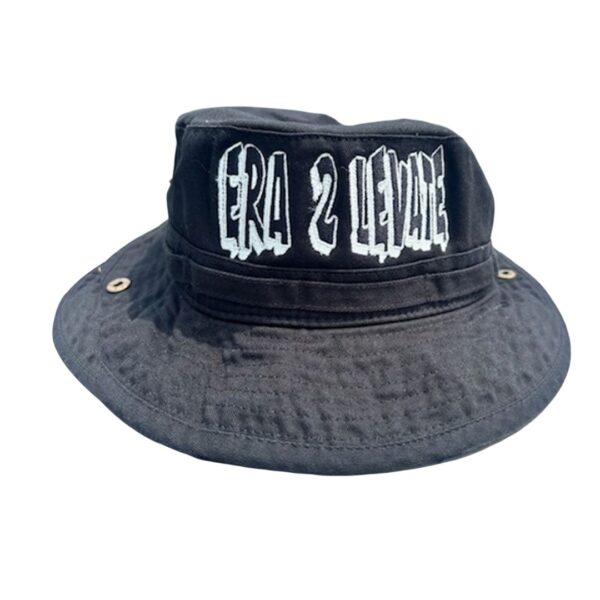 Black Embroidery Bucket hats