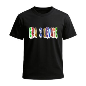Black Tee with Color Pop Embroidery