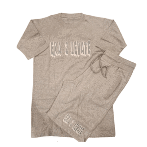 Gray Tee and Shorts set with Glow in the Dark