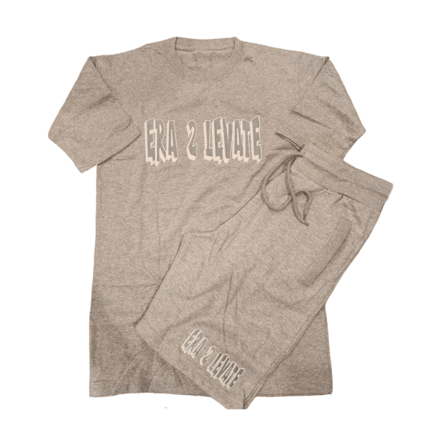 Gray Tee and Shorts set with Glow in the Dark